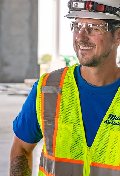 worker smiling